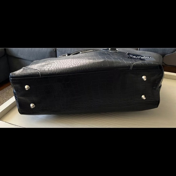 Faux Croc Black Tote Bag - Picture 3 of 5